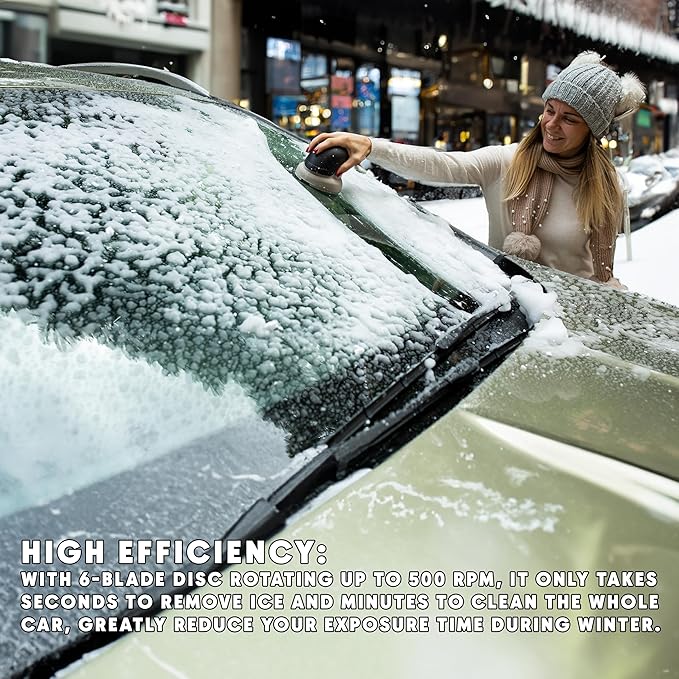 ZONETECH Electric Ice Scraper for Car Windshield, Electric Snow Scraper for Window, Ice Removal Tools Rechargeable with USB Cable, Cleaning Brush (3 in 1 Electric Ice Scraper Upgraded, 2 Pack)