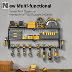 Spampur Power Tool Organizer Wall Mount, 15 Min Assembly & Maximum 100lb load by Heavy Duty Metal, 8 Drill Holder, 3 Layers G
