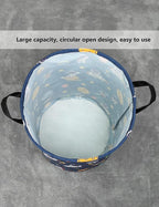 QUEENLALA Large Storage Basket,Laundry Hamper/Bathroom/Home Decor/Collapsible Round Storage Bin,Boys and Girls Hamper/Boxes/C