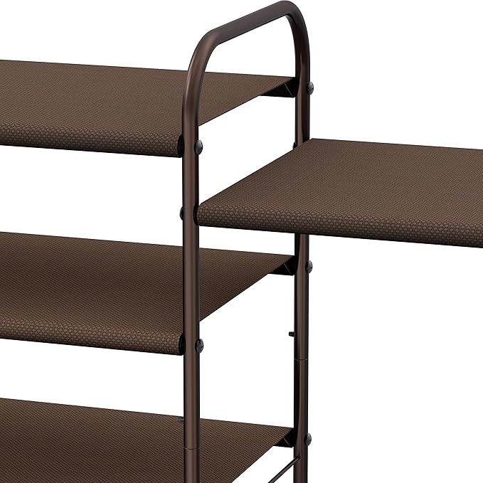Simple Houseware 3-Tier Shoe Rack Storage Organizer, Bronze – Space-Saving Shoe Shelf, Holds 9–16 Pairs, Sturdy Metal Frame, 