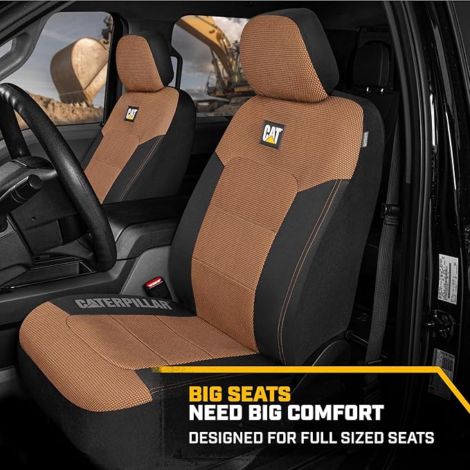 Cat® MeshFlex Automotive Seat Covers for Cars Trucks and SUVs (Set of 2) – Beige Car Seat Covers for Front Seats, Truck Seat 