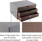 Cloth-effect Faux Leather Desk Organizer File Cabinet Executive Office Supplies Desktop Filing A4 Contract Document Stackable