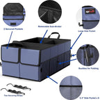 EPAuto Foldable Car Trunk Organizer for SUV, 3-Compartment with Removable Divider, Blue