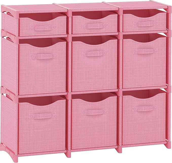 Cube Storage Organizer with Storage Bins Included - The Perfect Closet Organizers and Storage Solution. Includes 9 Storage Cu