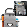High Road Car Organizer with Car Trash Bin and Tissue Holder - Holds Full Size Tissue Box, Bottles and Wipe Containers - 2 Gal Leakproof Covered Trash Can with Push-Close Lid
