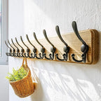 Dseap Coat Rack Wall - Heavy-Duty 38-1/4" Long, with Reinforced 10 Custom Tri-Hooks, Solid Wood Wall Hanger for Coats Hat Jac