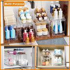 Yieach 2 Pack 10.6″ High Pull Out Medicine Cabinet Organizer for Vitamin,Pill Bottle and Supplement,2 Tier Slide out Under th