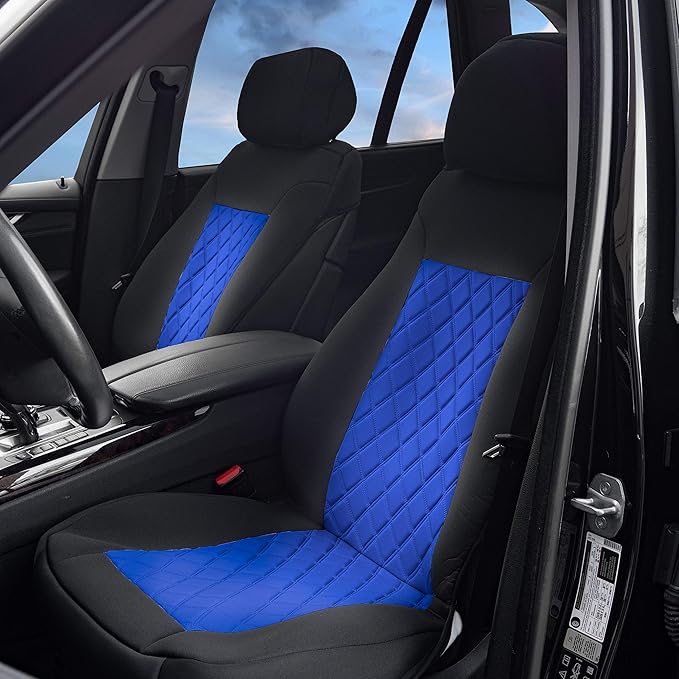 FH Group Car Seat Cover - Universal Fit Blue-Black Neosupreme, 2 Pack Seat Covers for Cars Trucks SUV, Waterproof, Protects A