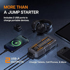 ReelCharge - Veratek V6 Pro 1000A Car Battery Jump Starter Portable (6.0L Gas & 3.0L Diesel) – 12V Lithium Battery Booster Pack with SmartCharge Safety, Jumper Cables, 10000mAh Power Bank, Jump Box.