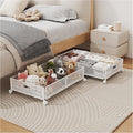 Under Bed Storage with Wheels, Foldable Pattern Carved Metal Under The Bed Storage, Tool-Free Assembly Under Bed Storage Cont