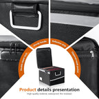 Fireproof Waterproof Document Box with Lock - Collapsible Portable File Organizer Hard Shell Storage for Hanging Letter/Legal