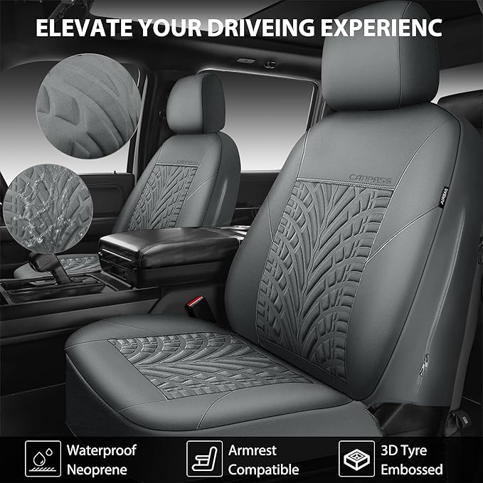 CAR PASS Neoprene Waterproof Seat Covers Full Sets, Wetsuit Car Seat Covers 5 Seats Universal Fit for Vans, Truck, SUV, 3D Ty