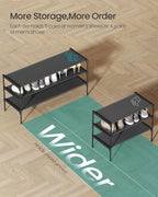 SONGMICS Shoe Rack, 3-Tier Shoe Storage Organizer, Space-Saving, 11.7 x 36.1 x 21 Inches, Entryway, Metal Frame, Non-Woven Fa