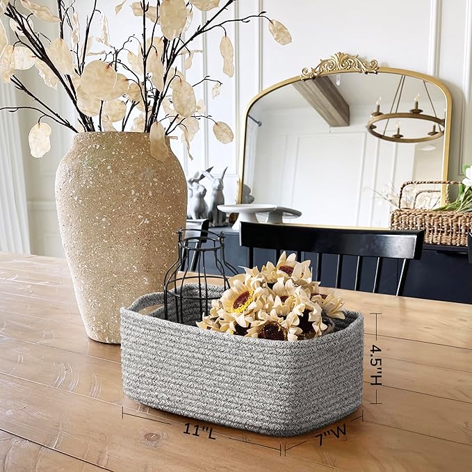 Goodpick Storage Baskets, Small Baskets for Organizing, Toy Storage for Gifting, Woven Rope Shelf Organizer for Nursery Organ