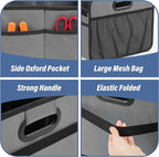 Simple Deluxe Car Trunk Organizer for SUV, Collapsible 2 Compartment 50L Automotive Storage Box with 5 Pocket, 600D Waterproof 