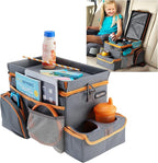 High Road CarHop Car Seat Organizer for Kids and Adults with Cup Holder Tray, Side Pockets and Cooler Compartment (Medium, Gray)