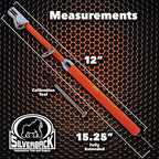 Silverback Hi-Visibility Orange Dual Foot Commercial Truck Tire Pressure Gauge, Recalibratable. Heavy Duty Stick Gauge with Black Metal Bar, Range 10-150 PSI in 2 PSI Increments.