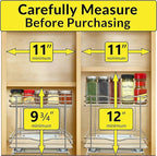 LYNK PROFESSIONAL® Pull Out Spice Organization for Cabinets - 10-3/8 inch Wide – Spice Rack for Inside Cabinets, Slide Out Sp