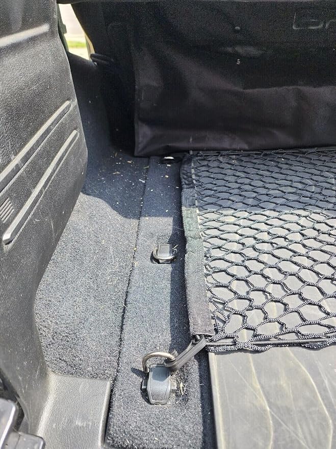 Rear Trunk Organizer Cargo Net for Jeep Wrangler 2018-2025 - ONLY for 4 Door Trims - Floor Style Web Mesh Cargo Net for SUV -