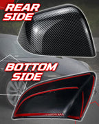 Side Mirror Caps Cover Compatible with Tesla Model Y 2021 2022 2023 2024 Gloss Carbon Fiber Mirror Covers