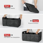 Simple Deluxe Trunk Organizer for Car/SUV, Collapsible 600D Waterproof Oxford Polyester 50L Storage Box, 2 Compartments Multi