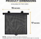 EcoNour Car Side Window Sun Shade (2 Pack) | Retractable Roller Sunshade for Kids | Baby Car Window Shades for UV and Sun Glare Protection | Baby Travel Accessories (15"x17")