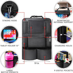 Helteko Backseat Car Organizer, Kick Mats Back Seat Protector with Touch Screen Tablet Holder, Back Seat Organizer for Kids with 9 Storage Pockets, Travel Accessories (2 Pack, Venetian Red)