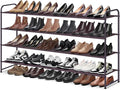 MISSLO 4 Tier Long Shoe Organizer for Closet Shoe Rack for Bedroom Closet Floor Shoe Shelf for Entryway Storage Stackable Wid