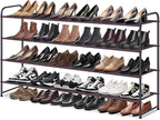 MISSLO 4 Tier Long Shoe Organizer for Closet Shoe Rack for Bedroom Closet Floor Shoe Shelf for Entryway Storage Stackable Wid