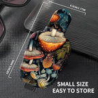 Leather Magnetic Sunglass Holder for Car Sun Visor, Cute Eyeglass Ticket Card Hanger Clip, Universal Auto Interior Accessories for SUV Pickup Truck Vintage Cute Mushroom