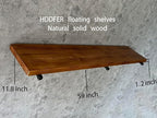 Industrial Pipe Wall Wood Shelves,Real Wooden Shelves 60" in Special Brown Color with 11.8" Extra Width, Modern Floating Shev