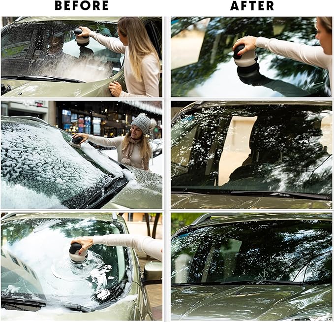 ZONETECH Electric Ice Scraper for Car Windshield, Electric Snow Scraper for Window, Ice Removal Tools Rechargeable with USB Cable, Cleaning Brush (3 in 1 Electric Ice Scraper Upgraded, 1 Pack)
