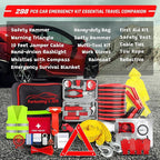 298PCS Roadside Emergency Car Kit- Car Emergency Kit with Jumper Cables, Roadside Emergency Kit for Vehicles, Emergency Car K