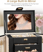 AKOZLIN Jewelry Box 6-Tier Organizer Functional 360° Rotating Jewelry Storage Case for Women Girls Ring Necklace Earring Brac