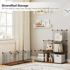 HOOBRO Wire Cube Storage Organizer, 9-Cube Shelves, Modular Shelves with Metal Grid, DIY Closet Cabinet for Living Room, Bedr