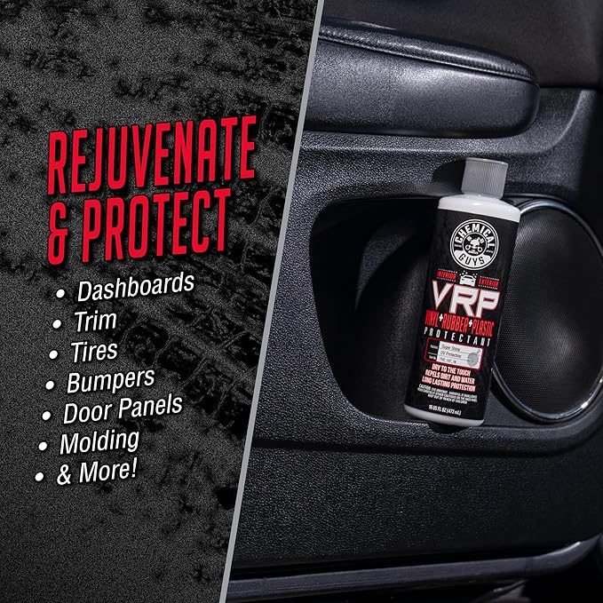 Chemical Guys VRP Vinyl, Rubber, and Plastic Dressing - Tire Dressing, Non-Greasy, Dry-to-the-Touch Shine for Tires, Trim, an