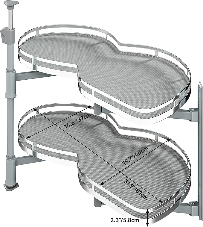 YITAHOME Blind Corner Cabinet Pull Out Organizer, Right Swing Soft-Close Swing-Out Cabinet Organizer with Adjustable Height, 