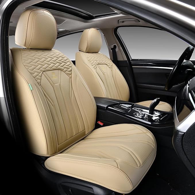 FLORICH Leather Seat Covers, Seat Covers Full Set, Car Seat Protectors 5 Seats, Automotive Seat Covers Fit for Most Cars Truc