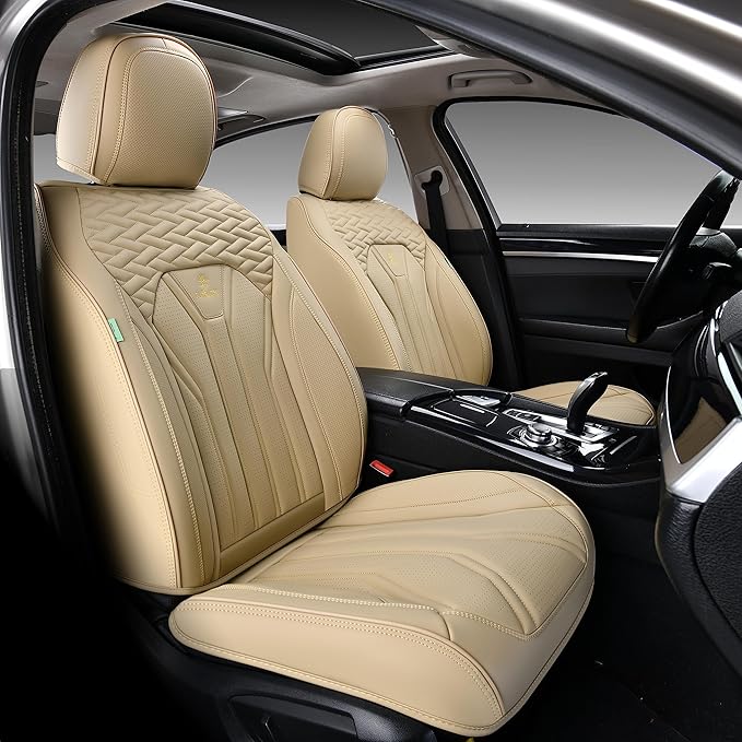 FLORICH Seat Covers for Cars, Waterproof Seat Covers, Leather Car Seat Covers 2 Pack, Universal Seat Cushion Protector for Mo
