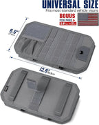 WYNEX Molle Car Sun Visor Organizer, Original Design Car Accessories with Zipper Visor Storage Pouch & Glasses Clip, Semi-Rigid Molle Panel for Tactical Gears, Fits Most Vehicles, SUVs, Trucks