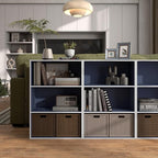 Homes: Inside + Out Apexa 3-Tier Cube Storage Organizer Shelves, Stackable Wood Bookcase Fits Cubby Bins for Organization, Do