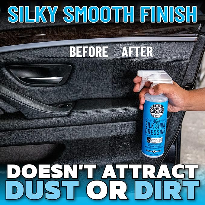 Chemical Guys Silk Shine Tire and Trim Dressing and Protectant – Non-Greasy Vinyl, Plastic & Rubber Spray, Plastic Restorer f