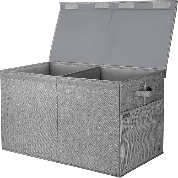 BALEINE Fabric Storage Bins with Lid, Collapsible Extra Large Storage Boxes Bins Baskets with Divider for Home Organizing (25