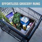 CleverMade Collapsible Shopping Basket 32L - Folding Grocery Basket with Handles, Stackable Reusable Storage Crate with 35 lb C