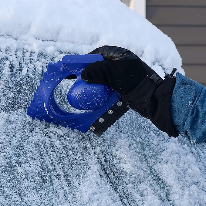 Snow Joe SJEG-DZ Ice Dozer Ice and Snow Scraper Tool | Squeegee Brush, Blue