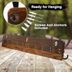 Dseap Coat Rack Wall - Heavy-Duty 38-1/4" Long, with Reinforced 10 Custom Tri-Hooks, Solid Wood Wall Hanger for Coats Hat Jac