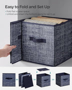 SONGMICS Storage Cubes, 10.2 x 10.2 x 11 Inches Non-Woven Fabric Bins with Double Handles, Set of 8, Closet Organizers for Sh