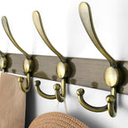 Dseap Wall Mounted Coat Rack - 5 Tri Hooks, Heavy Duty, Stainless Steel, Metal Coat Hook Rail for Coat Hat Towel Purse Robes 