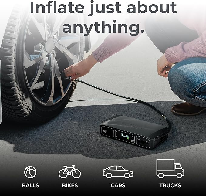HALO Bolt Air 58830 Portable Car Battery Jump Starter | 100 PSI Air Compressor, 58.8Wh USB Power Bank, Emergency Floodlight
