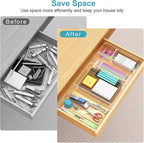 Manalete Drawer Organizers Set of 65, 4 Sizes Clear Plastic Drawer Organizers and Storage Bins for Kitchen, Bathroom, Office,